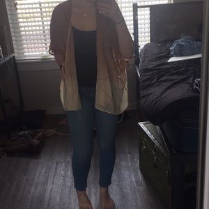 Orange ombré beaded cardigan buckle